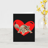 Love Heart Graphic Valentines Day Sugar Glider Bo  カード (黄色い花)