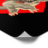 Love Heart Graphic Valentines Day Sugar Glider Bo ポスター (角)