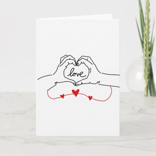 Love Heart Hands Together Card カード (正面)
