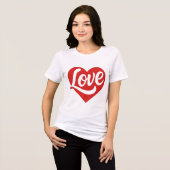 Love Heart Logo – Red Romantic Symbol トライブレンドTシャツ (正面全面)