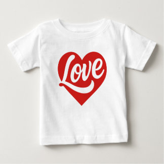 Love Heart Logo – Red Romantic Symbol  ベビーTシャツ