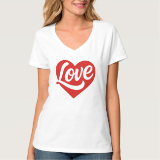 Love Heart Logo – Red Romantic Symbol Tシャツ