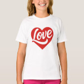 Love Heart Logo – Red Romantic Symbol Tシャツ (正面)