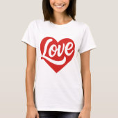 Love Heart Logo – Red Romantic Symbol Tシャツ (正面)