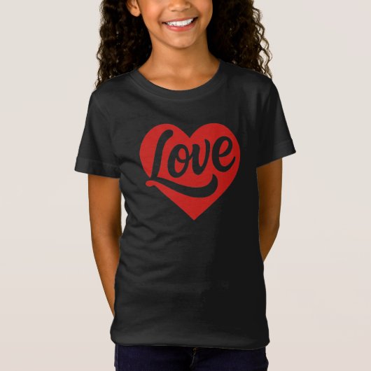 Love Heart Logo – Red Romantic Symbol Tシャツ (正面)