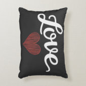 Love Heart Minimal Typography Romantic Design アクセントクッション (正面(垂直))