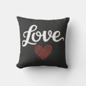 Love Heart Minimal Typography Romantic Design クッション (正面)