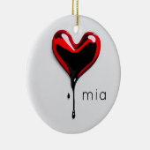 love heart monogram name modern minimal Christmas セラミックオーナメント (右)