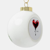 love heart monogram name modern minimal Christmas セラミックボールオーナメント (左)