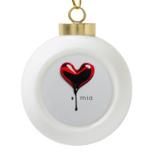 love heart monogram name modern minimal Christmas