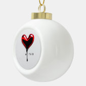 love heart monogram name modern minimal Christmas セラミックボールオーナメント (右)