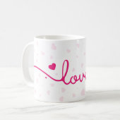 "Love" Heart Pattern Coffee Mug コーヒーマグカップ (正面左)