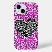 Love Heart Pattern Pink iPhone Case Case-Mate iPhoneケース (裏面)