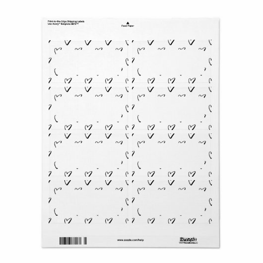 Love Heart Personalized Custom  ラベル (フルシート)