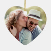 Love Heart Photo Lucky You Found Me Funny セラミックオーナメント (裏面)