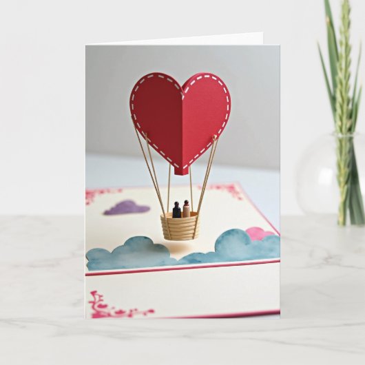 Love Heart Pop Up Balloon Card カード (正面)
