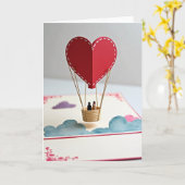 Love Heart Pop Up Balloon Card カード (黄色い花)