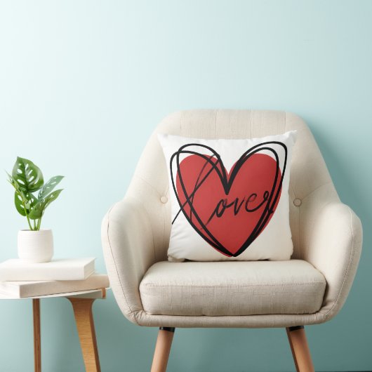  Love Heart Scribble クッション (椅子)