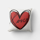  Love Heart Scribble クッション (正面)