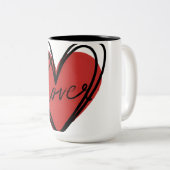  Love Heart Scribble ツートーンマグカップ (正面右)