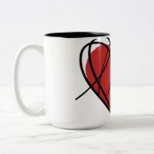 Love Heart Scribble ツートーンマグカップ (左)