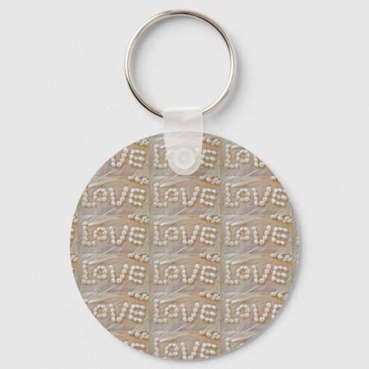 Love Heart Sea Shell Beach Hearts Seashells Summer キーホルダー (正面)