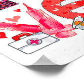 Love Heart Stethoscope Healthcare Worker Funny Val ポスター (角)