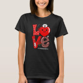 Love Heart Stethoscope Occupational Therapy Life V Tシャツ (正面)