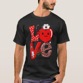 Love Heart Stethoscope Occupational Therapy Life V Tシャツ (正面)