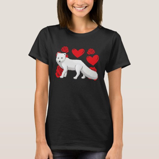 Love Heart Valentine's Day Roses Arctic Foxes Boys Tシャツ (正面)
