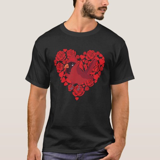 Love Heart Valentine's Day Roses Cardinal Boys Kid Tシャツ (正面)