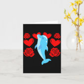 Love Heart Valentines Day Roses Dolphin Boys Kids  カード (黄色い花)
