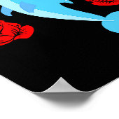 Love Heart Valentines Day Roses Dolphin Boys Kids  ポスター (角)