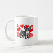 Love Heart Valentines Day Roses French Bulldog Bo  コーヒーマグカップ (左)