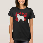 Love Heart Valentine's Day Roses Great Pyrenees Bo Tシャツ (正面)