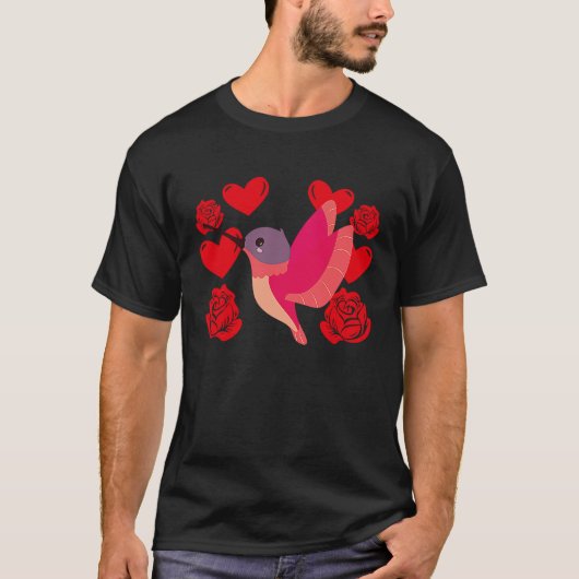 Love Heart Valentine's Day Roses Hummingbird Boys  Tシャツ (正面)