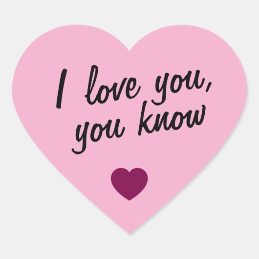 love heart with qoute ハートシール (正面)