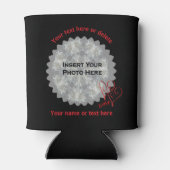 Love Hearts Black Personalized Photo  缶クーラー (裏面)
