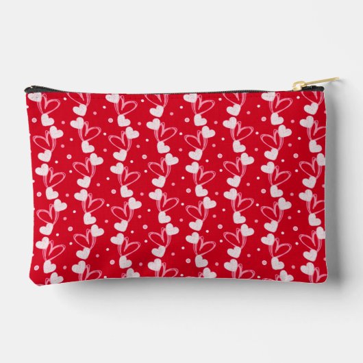 Love Hearts Doddles, Red, Accessory Pouch アクセサリーポーチ (裏面)