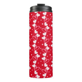 Love Hearts Doddles, Red, Thermal Tumbler タンブラー