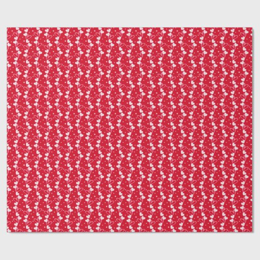 Love Hearts Doddles, Red, Wrapping Paper ラッピングペーパー (フラット)
