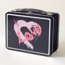 Love Hearts Metal Lunch Box