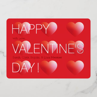 Love & Hearts Modern Valentine's Day 箔シーズンカード