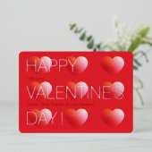 Love & Hearts Modern Valentine's Day 箔シーズンカード (立ち正面)