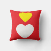 Love Hearts on Bright Red Classical Unique Simple クッション (裏面)