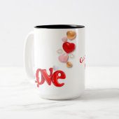 Love & Hearts Personalized  ツートーンマグカップ (正面左)