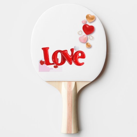 Love & Hearts Personalized Ping Pong Paddle 卓球ラケット (正面)