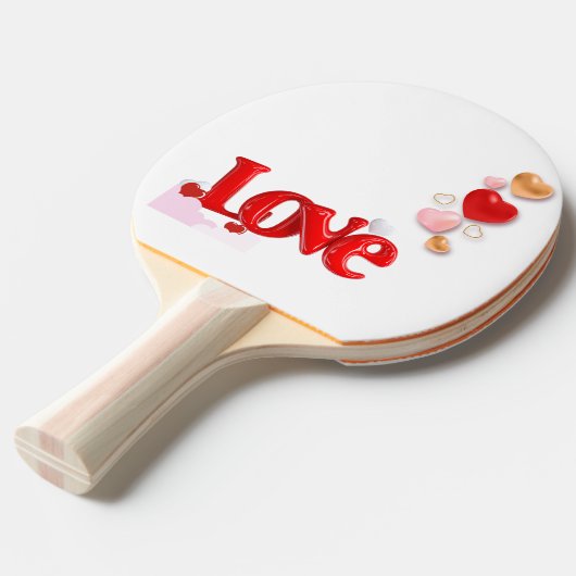 Love & Hearts Personalized Ping Pong Paddle 卓球ラケット (正面アングル)