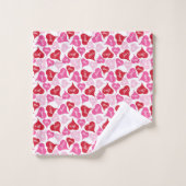 Love Hearts Personalized Valentine Gift Bath Towel バスタオルセット (ウォッシュタオル)