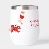 Love & Hearts Personalized Water Bottle (背面)